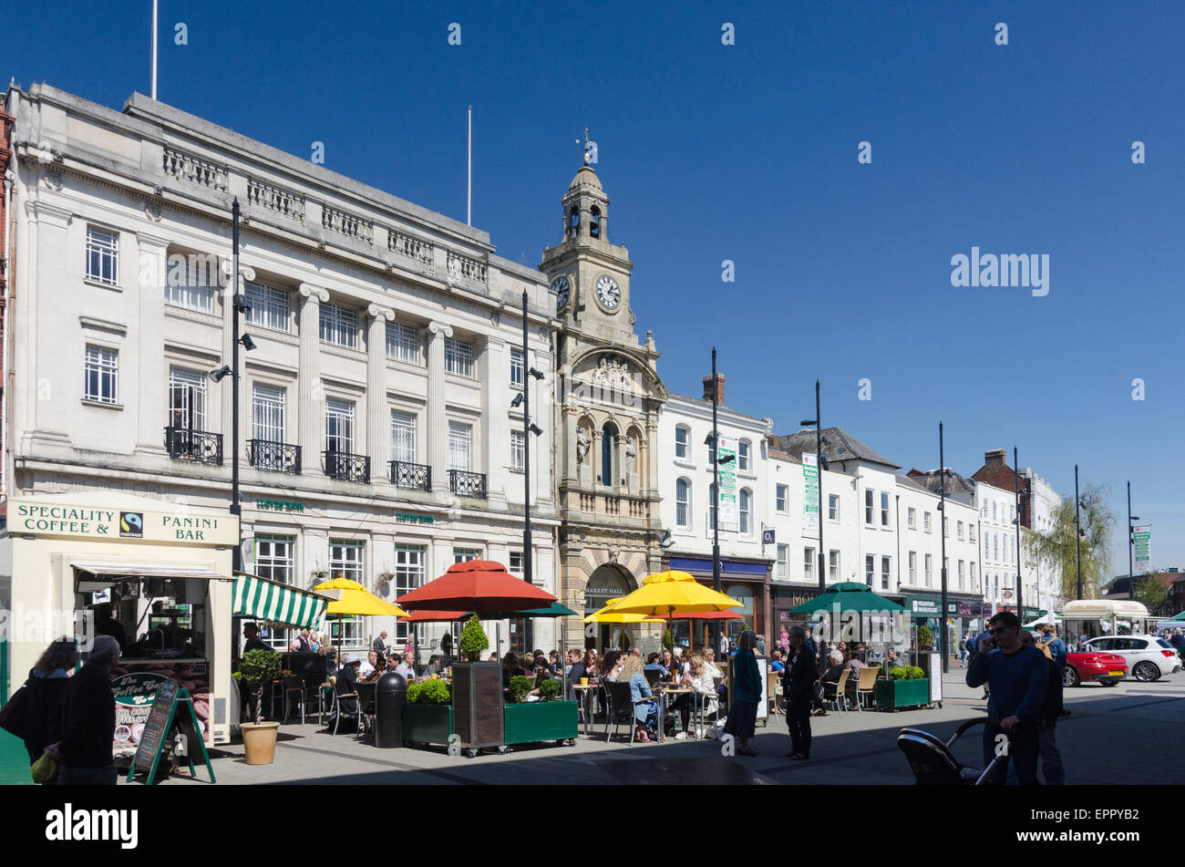 Boutiques dans la ville haute de centre-ville d''Hereford Banque D'Images
