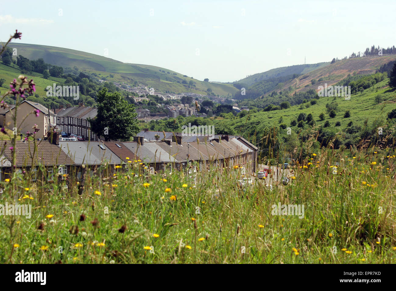 Maisons mitoyennes dans Blaengarw Banque D'Images