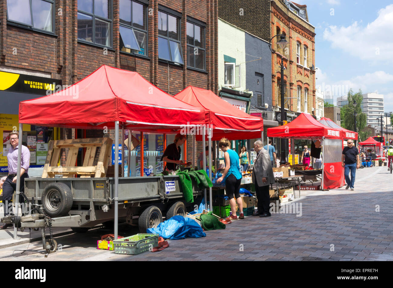 Marché marais inférieur à Waterloo, dans le sud de Londres. Banque D'Images