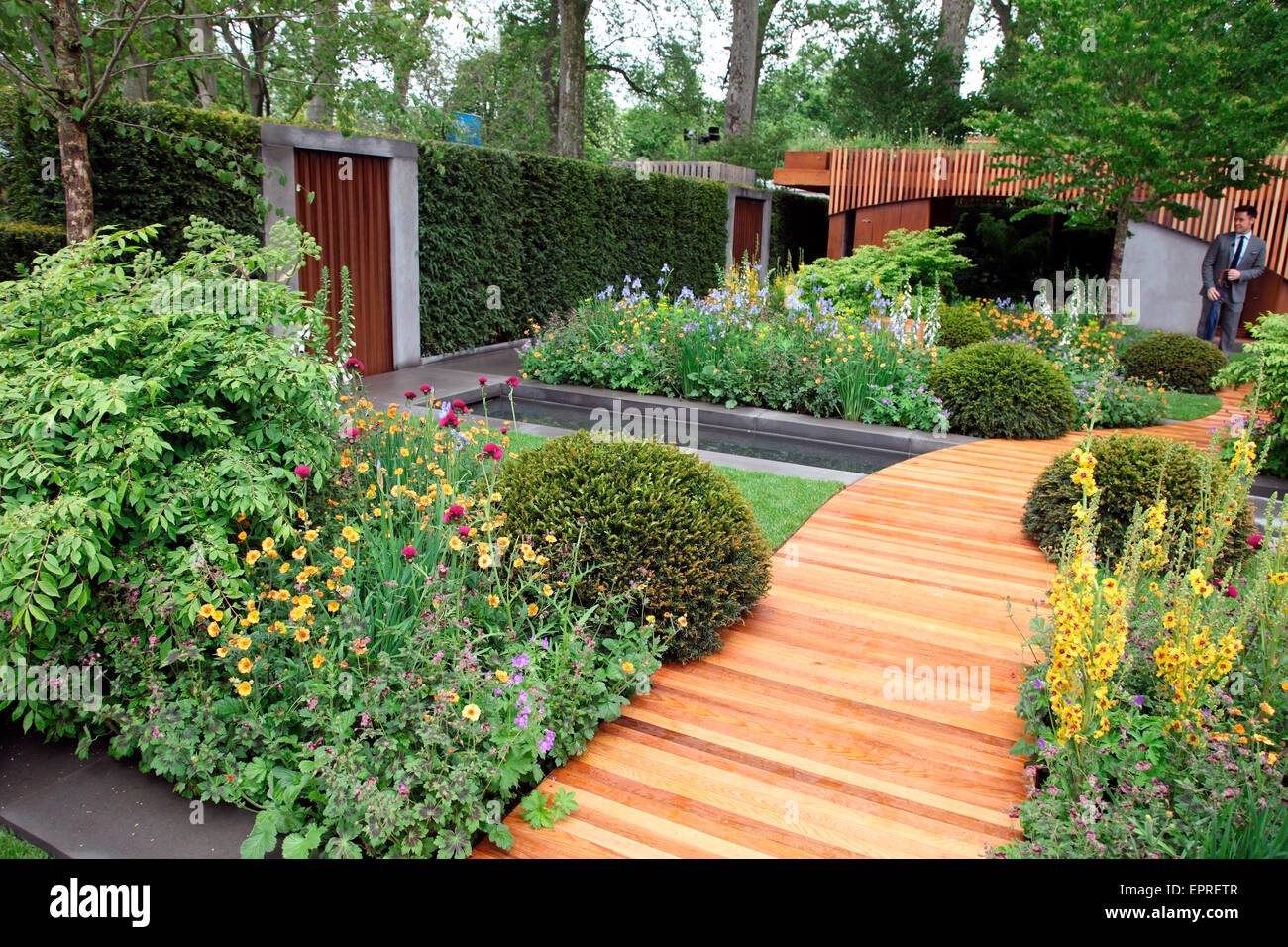 Homebase Garden par Adam Frost au RHS Chelsea Flower Show 2015. Banque D'Images