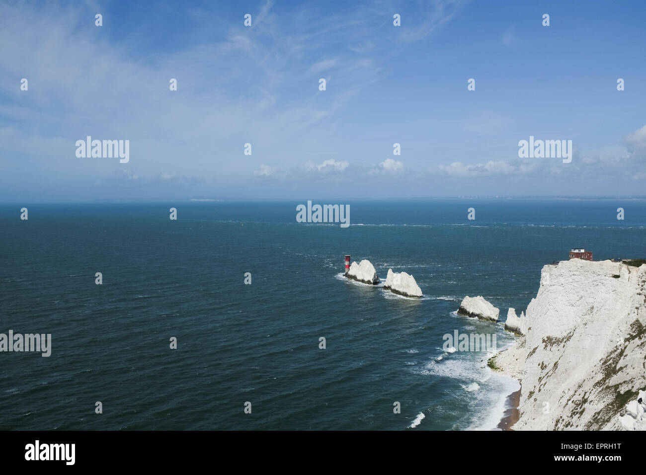 Les aiguilles sur l'île de Wight, Angleterre. Banque D'Images