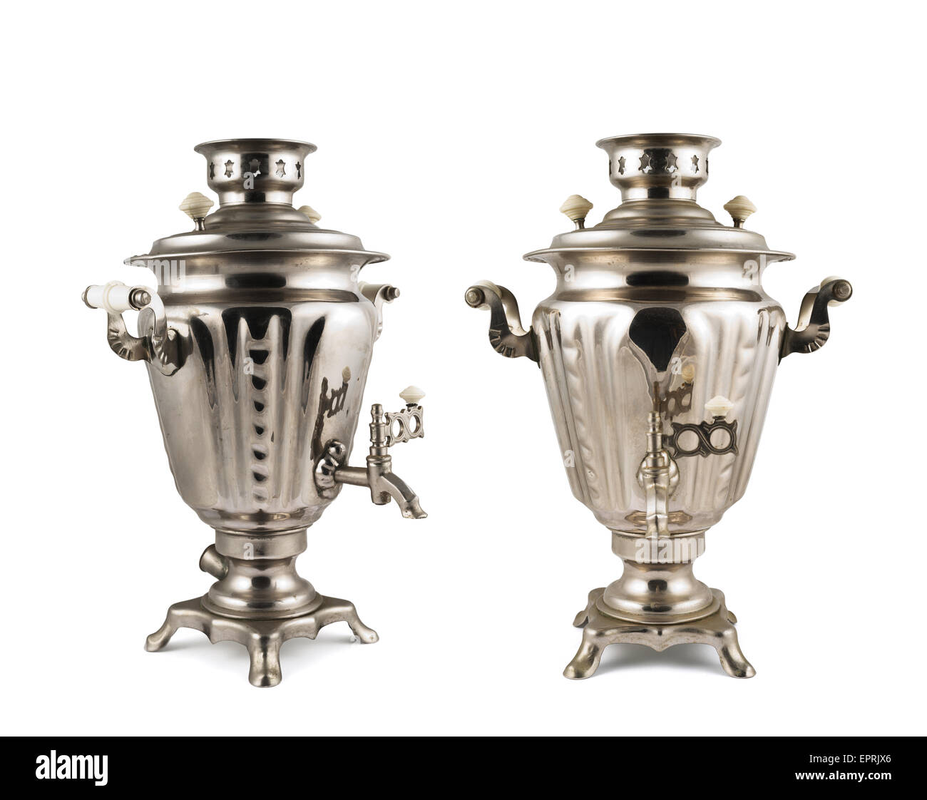 Samovar Russe ancien chauffe-eau Banque D'Images