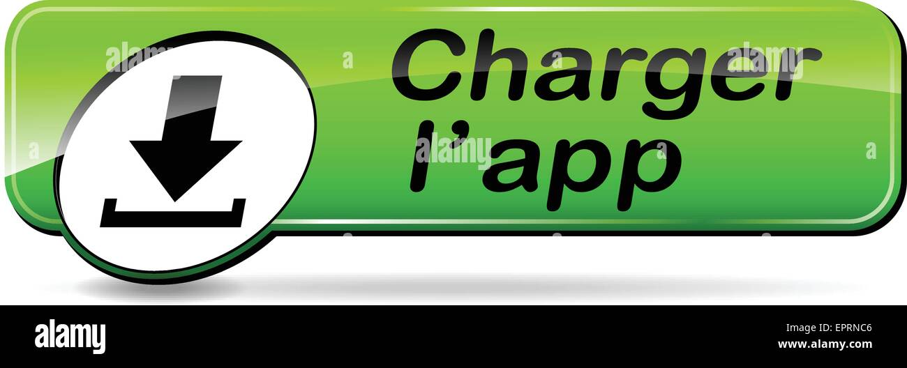 Bouton web pour charger app (traduction française) Illustration de Vecteur
