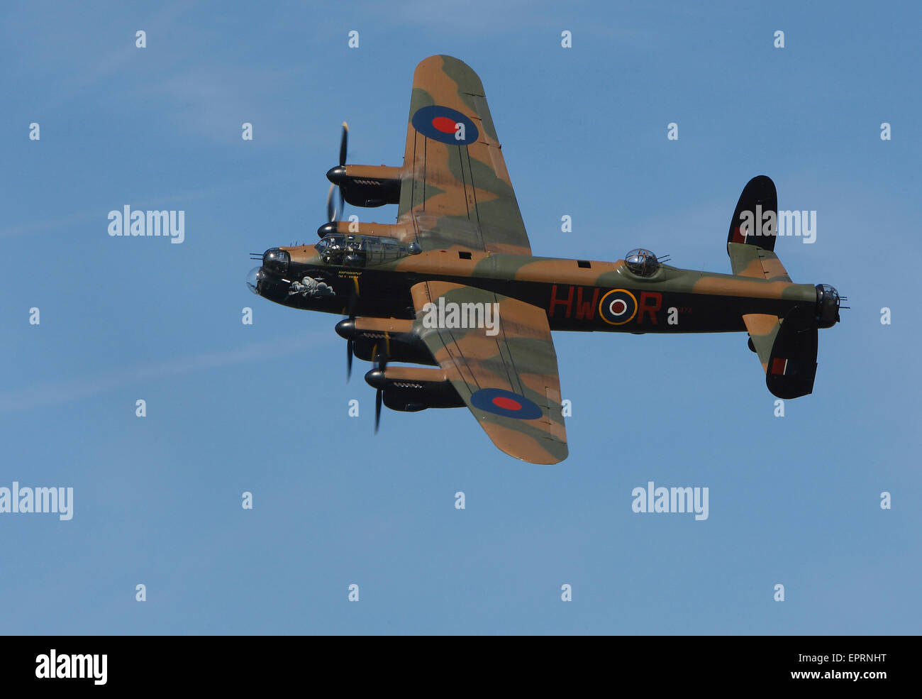 Avro Lancaster WW2 en vol de bombardiers lourds Banque D'Images