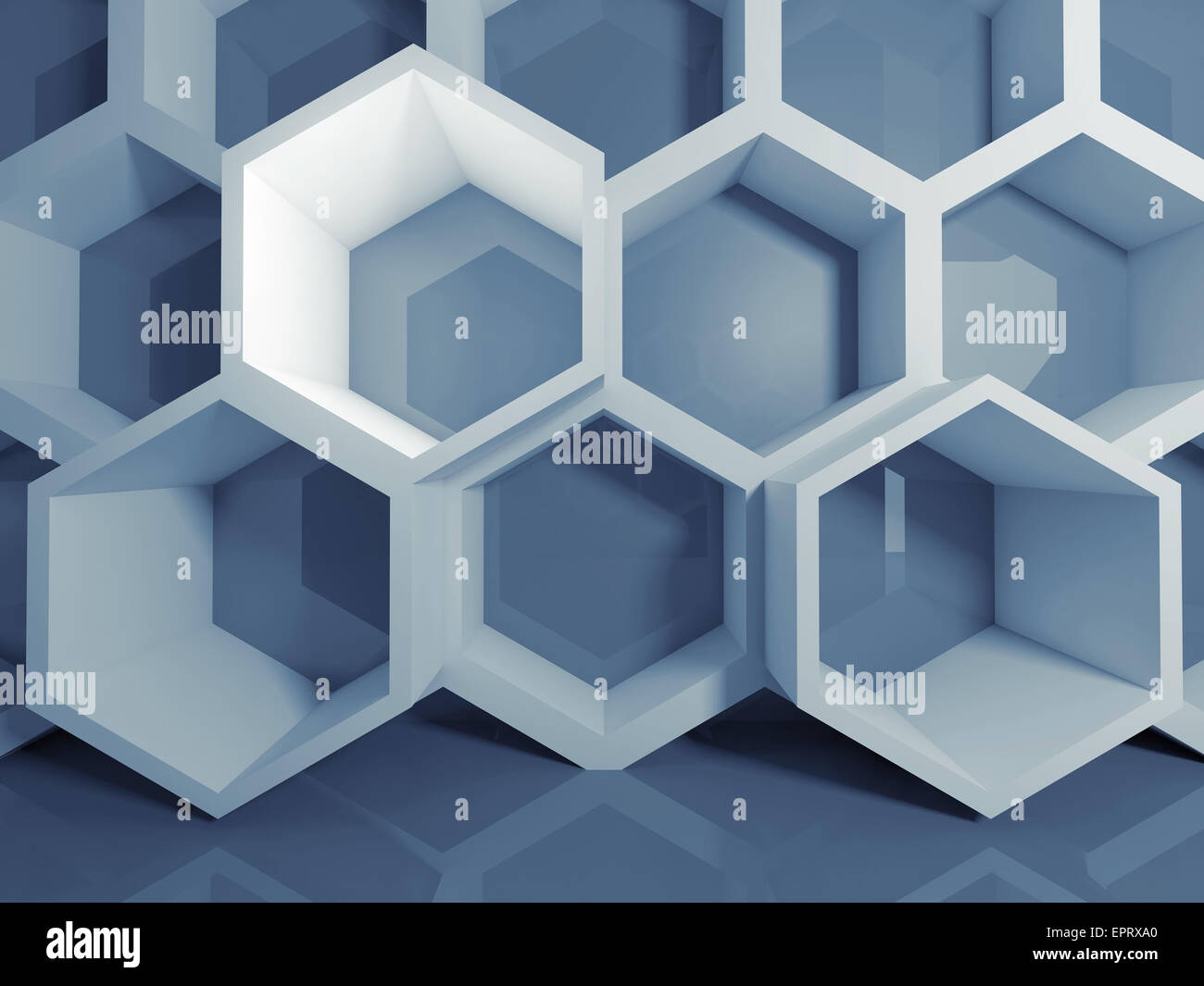 Abstract blue honeycomb structure numérique 3d Banque D'Images
