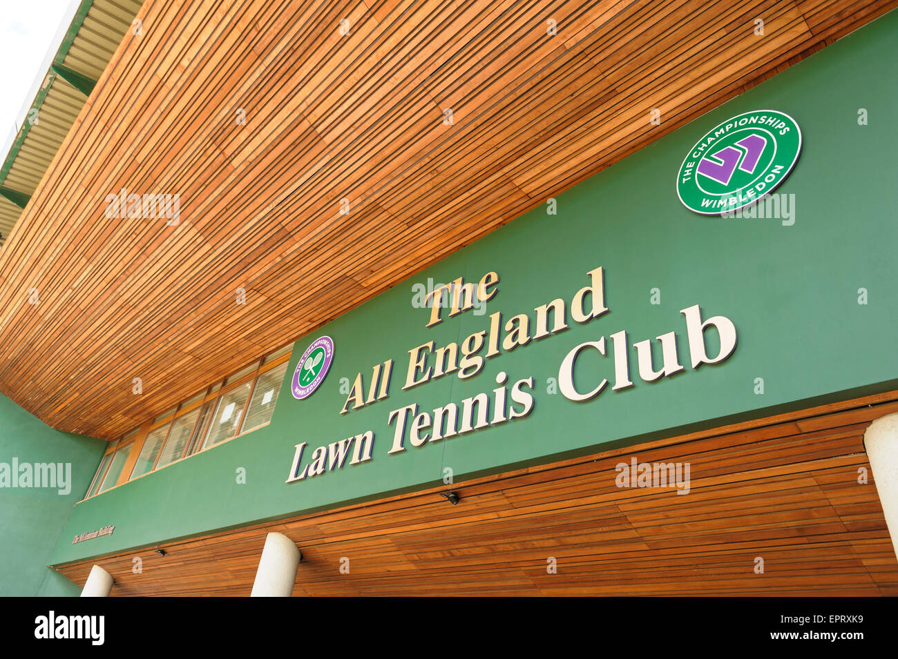 Entrée des joueurs à l'All England Tennis Club, Wimbledon. Banque D'Images