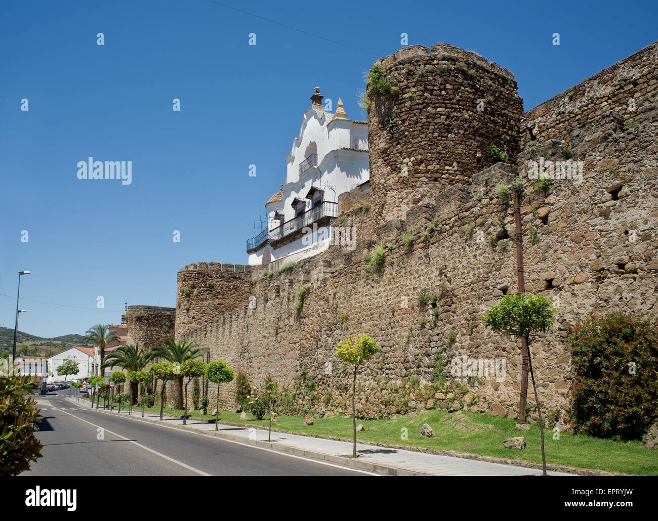 Mur de la ville de Plasencia, Cáceres, Extremadura. Espagne Banque D'Images