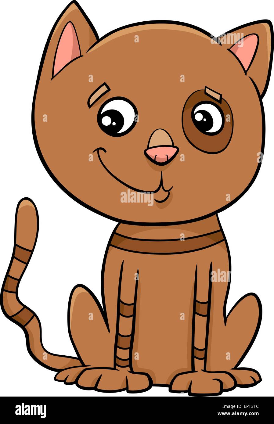 Cartoon Illustration de Mignon petit chaton ou un chat Illustration de Vecteur