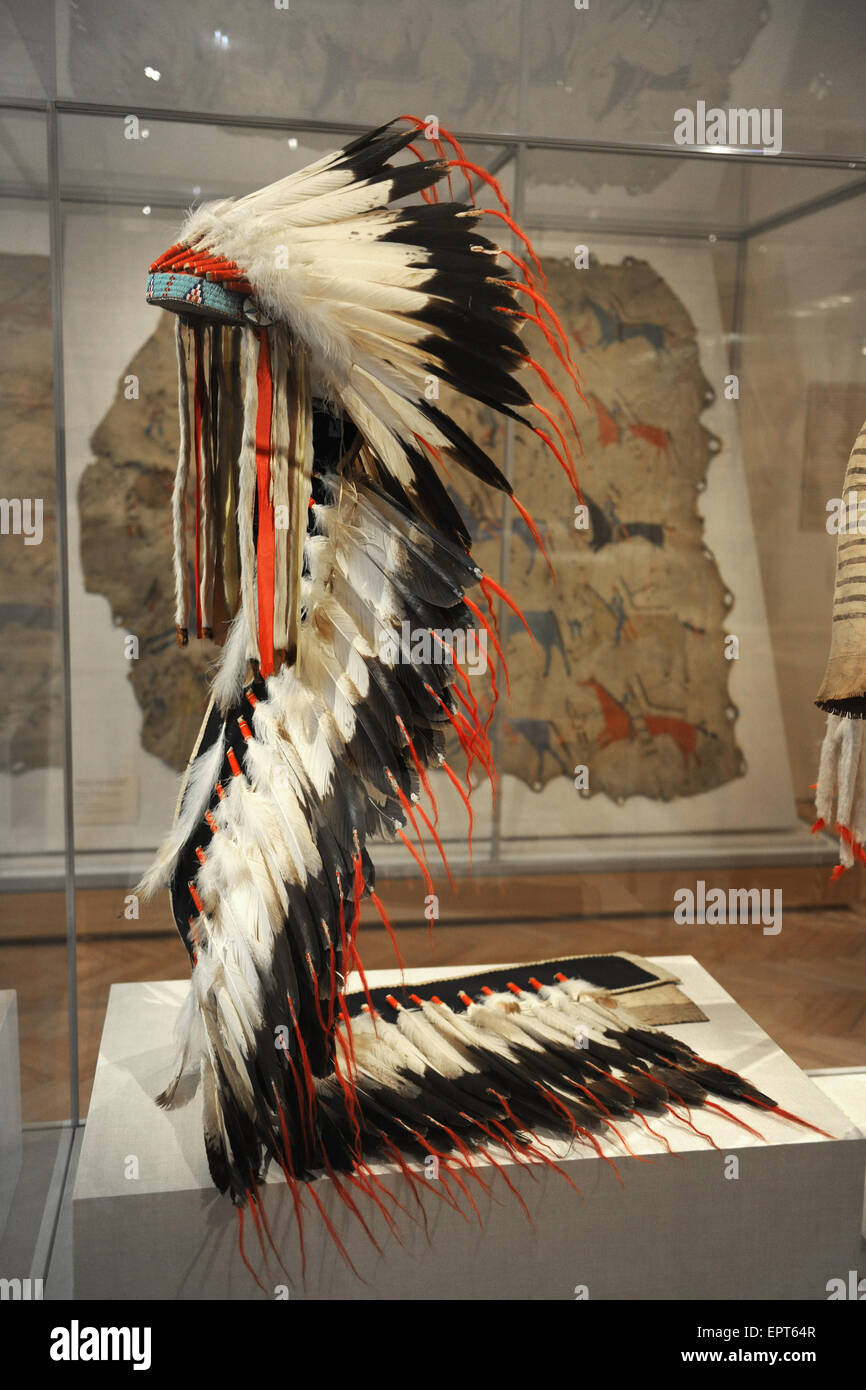 CHICAGO, IL - 18 mars : Native American Coiffure le Chicago Art Institute le 18 mars 2012 à Chicago, Illinois Banque D'Images