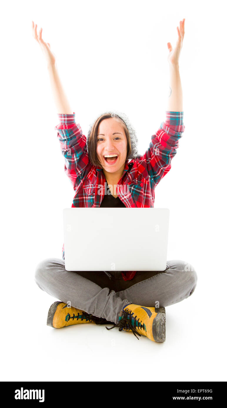 Young adult caucasian woman isolated on a white background Banque D'Images