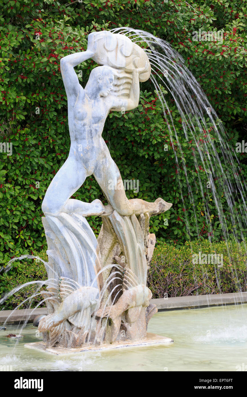 Fontaine dans le jardin botanique, City Park, New Orleans, Louisiane, USA Banque D'Images