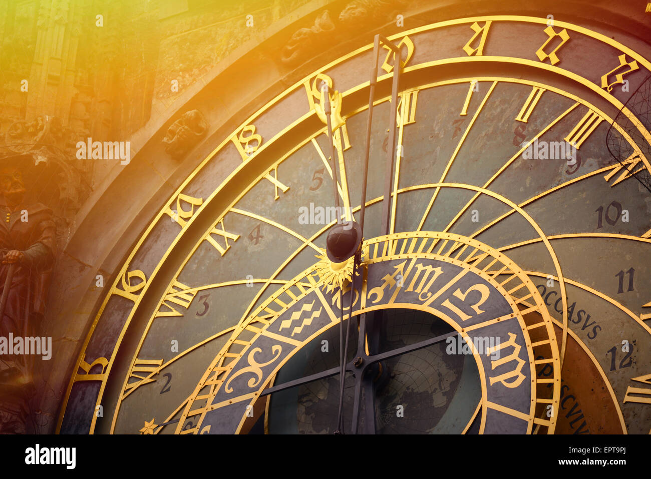 Détail de l'horloge astronomique de Prague Banque D'Images
