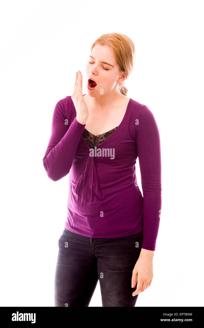 Young adult caucasian woman isolated on a white background Banque D'Images