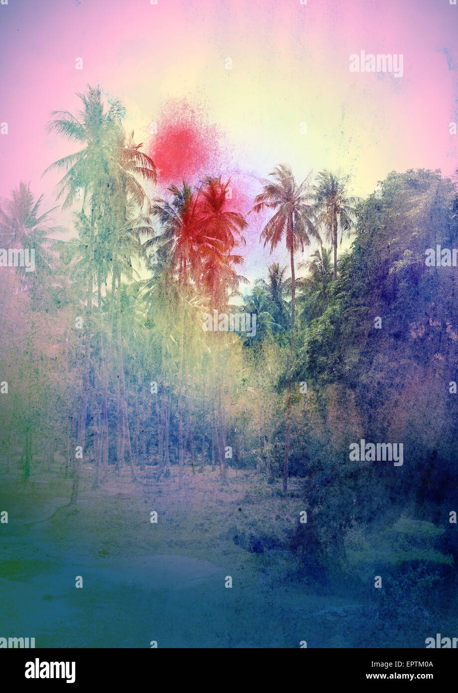 Abstract paysage tropical Banque D'Images