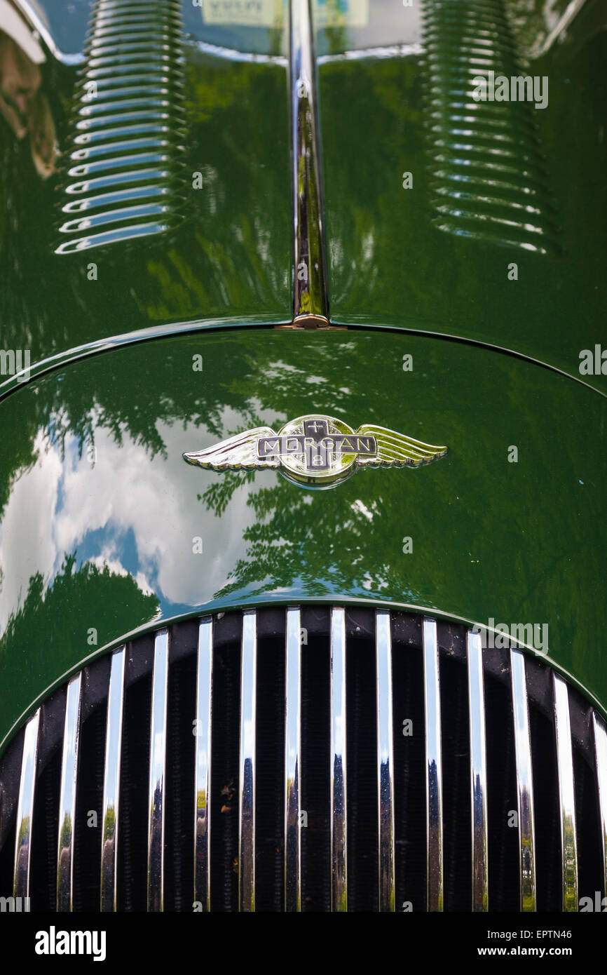 La calandre d'une voiture de sport britannique morgan 8 lors d'une rencontre à Vancouver Banque D'Images