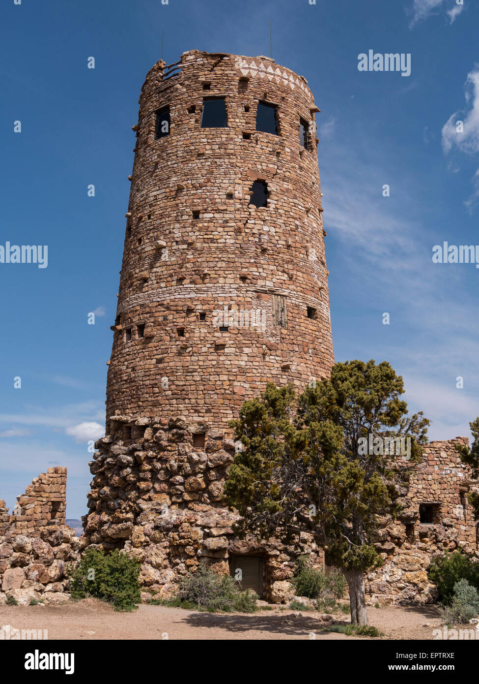Desert View Watchtower, Rive Sud, le Parc National du Grand Canyon, Arizona. Banque D'Images Desert View Watchtower, Rive Sud, le Parc National du Grand Canyon, Arizona. Banque D'Images