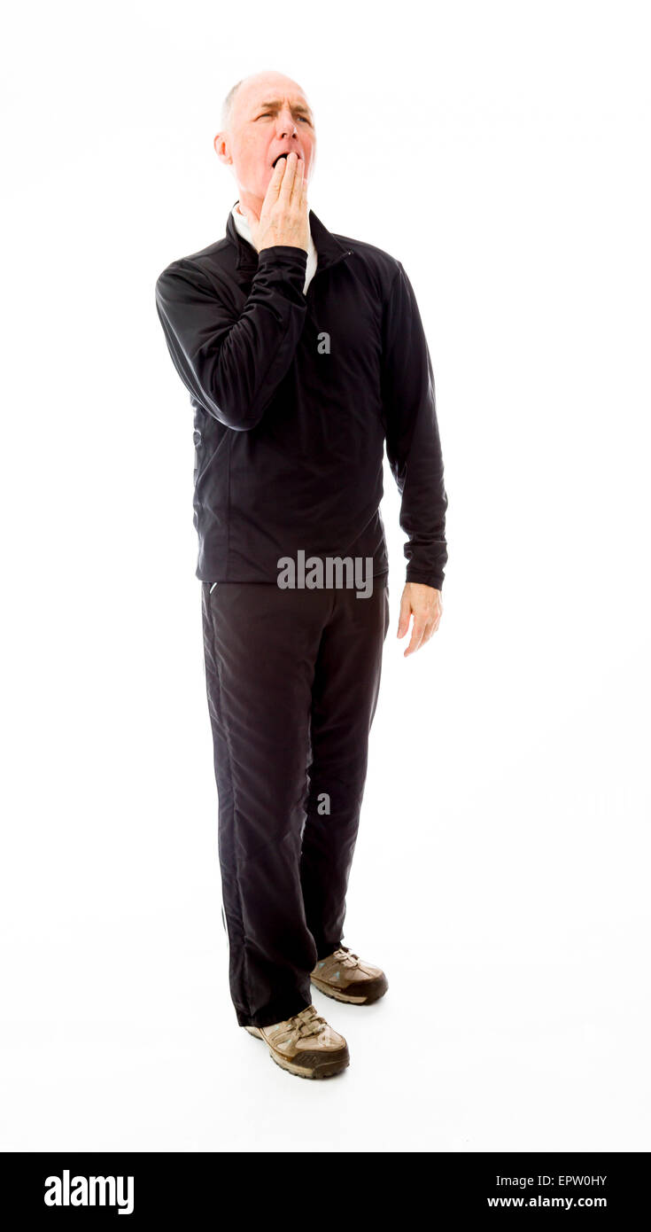 Portrait homme isolé sur fond blanc Banque D'Images