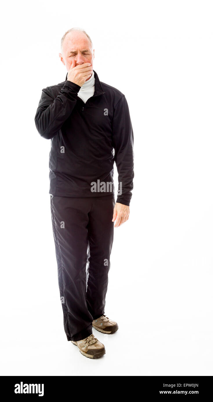 Portrait homme isolé sur fond blanc Banque D'Images