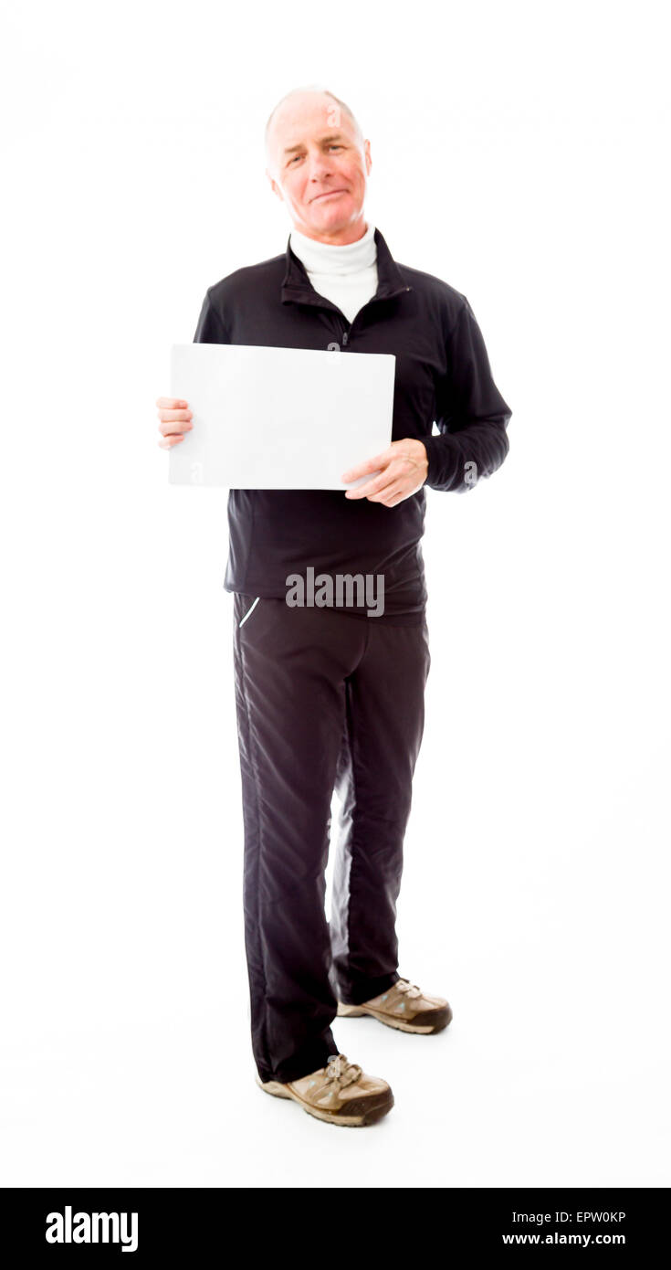 Portrait homme isolé sur fond blanc Banque D'Images