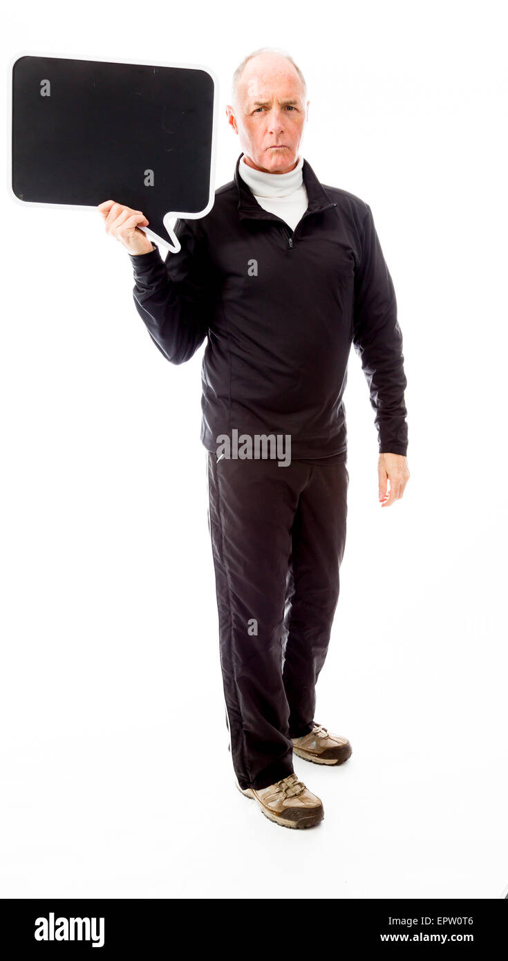 Portrait homme isolé sur fond blanc Banque D'Images