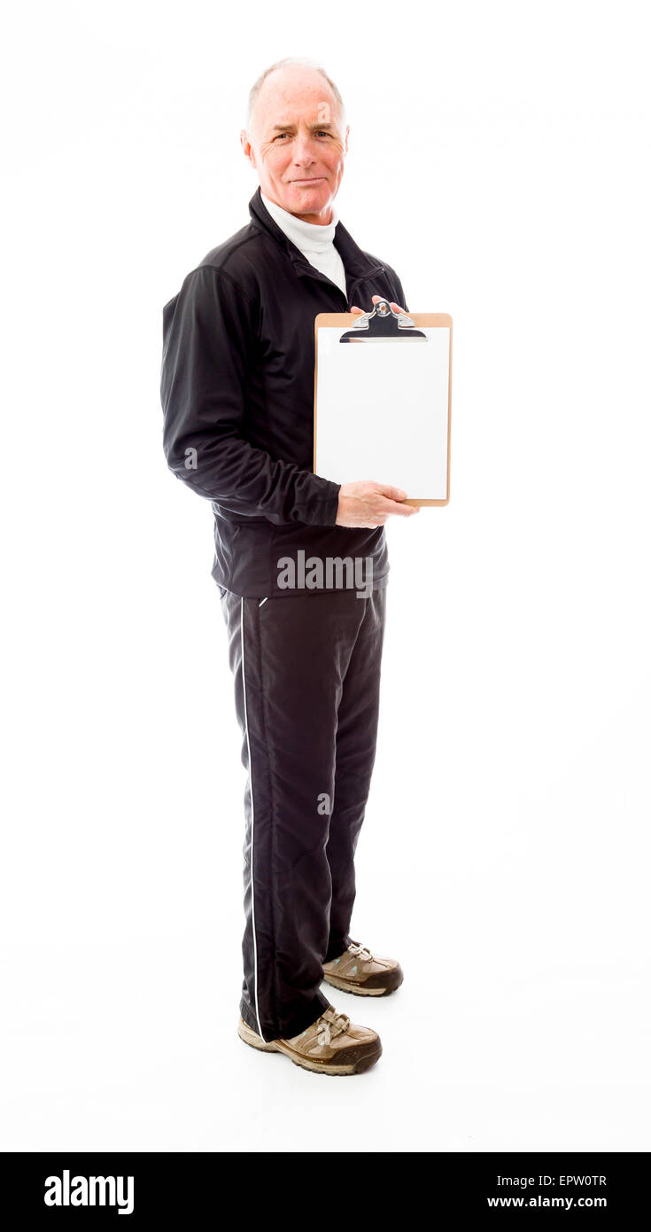 Portrait homme isolé sur fond blanc Banque D'Images