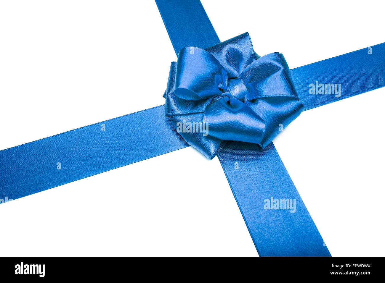 Les rubans bleus avec bow Banque D'Images