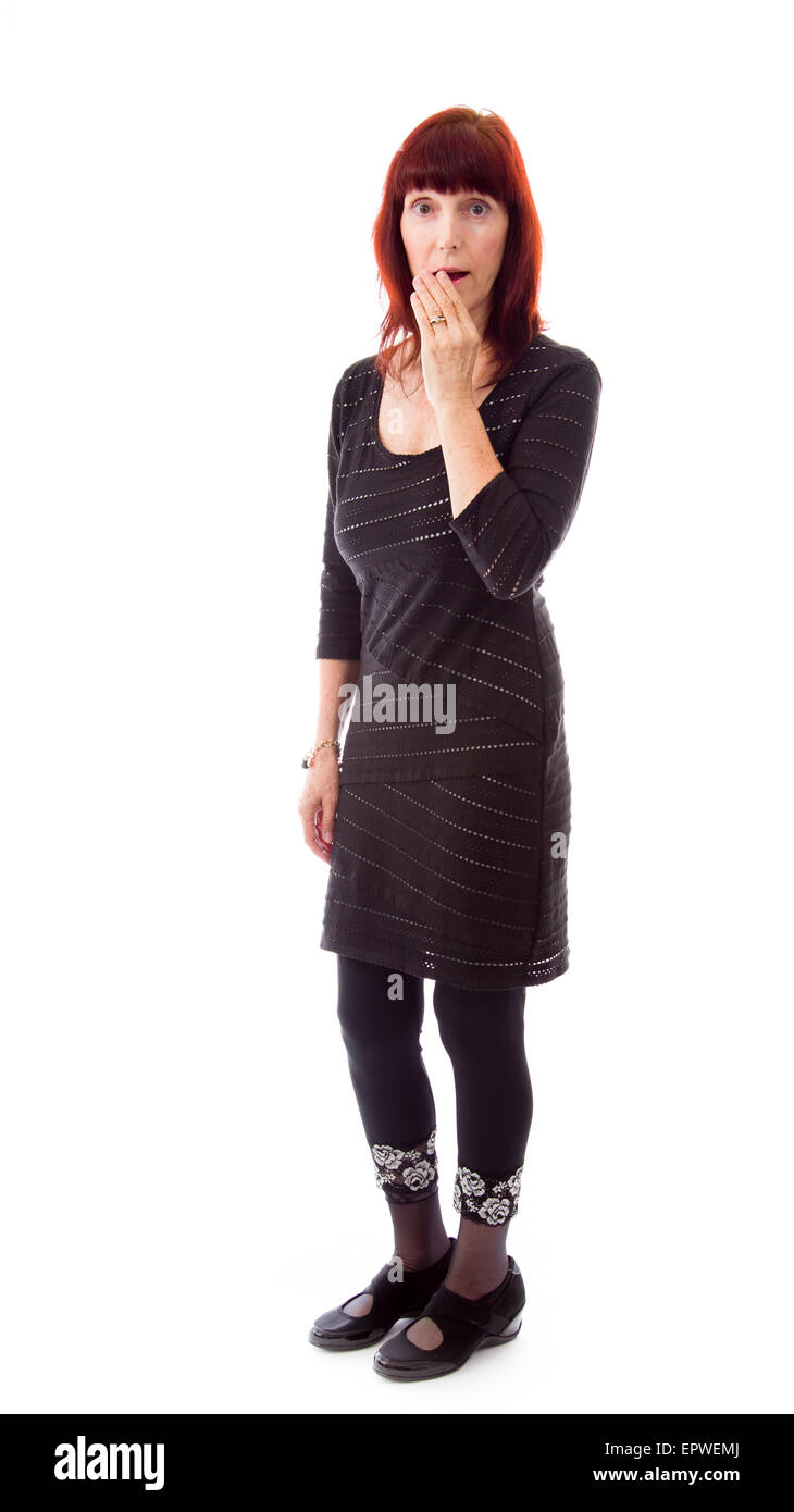 Femme mature à choqué Banque D'Images