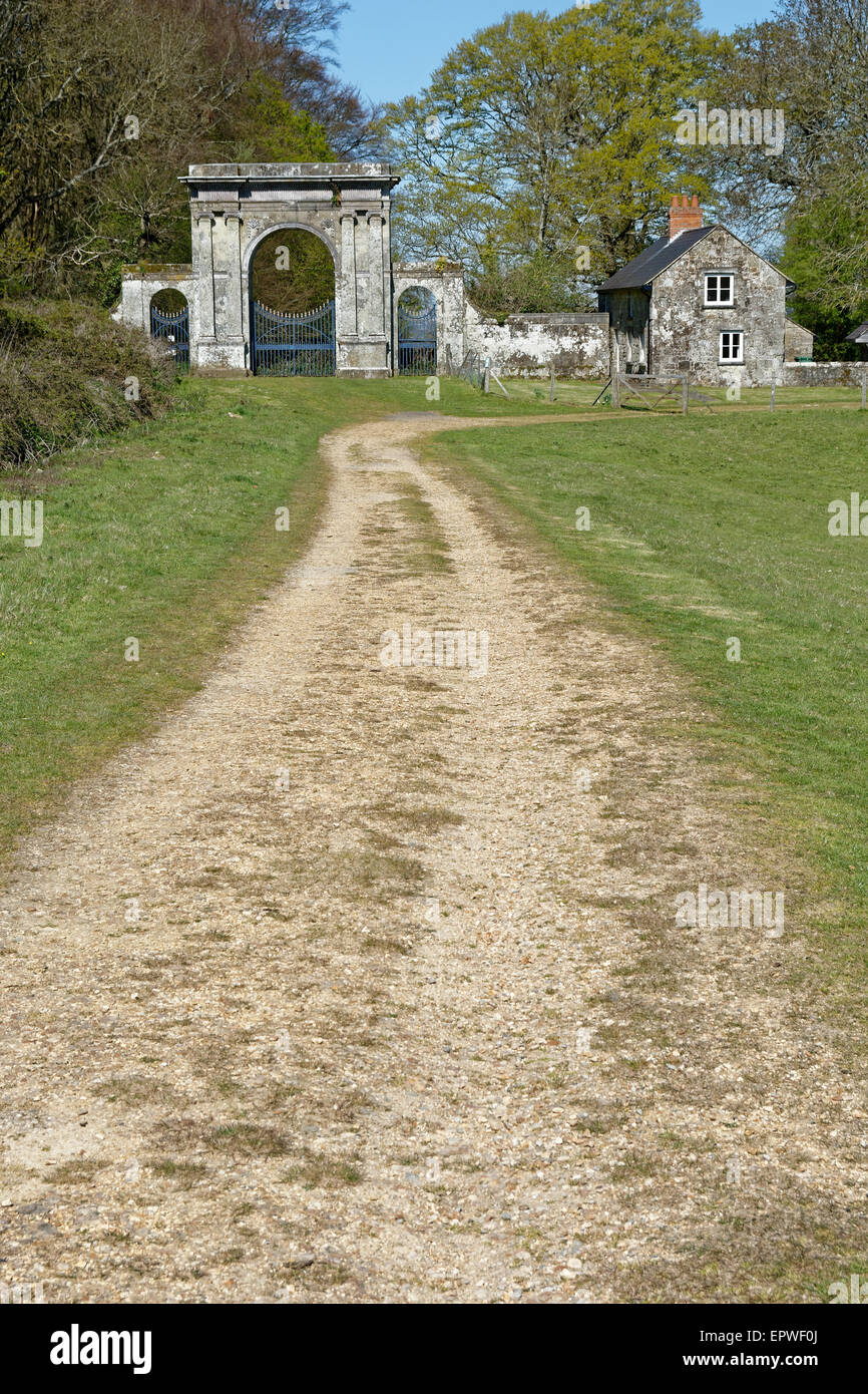 Fremantle Gate, Appuldurcombe House Estate, Wroxall, Île de Wight, Angleterre, Royaume-Uni, GB. Banque D'Images