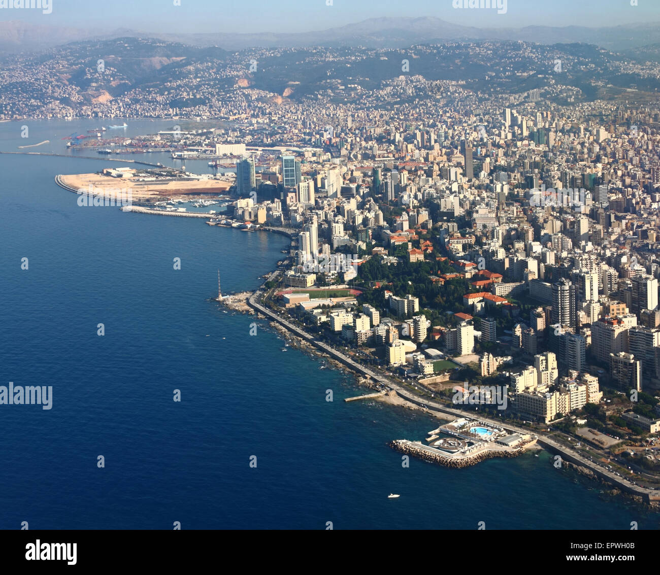 Image Aérienne de Beyrouth, Liban Banque D'Images