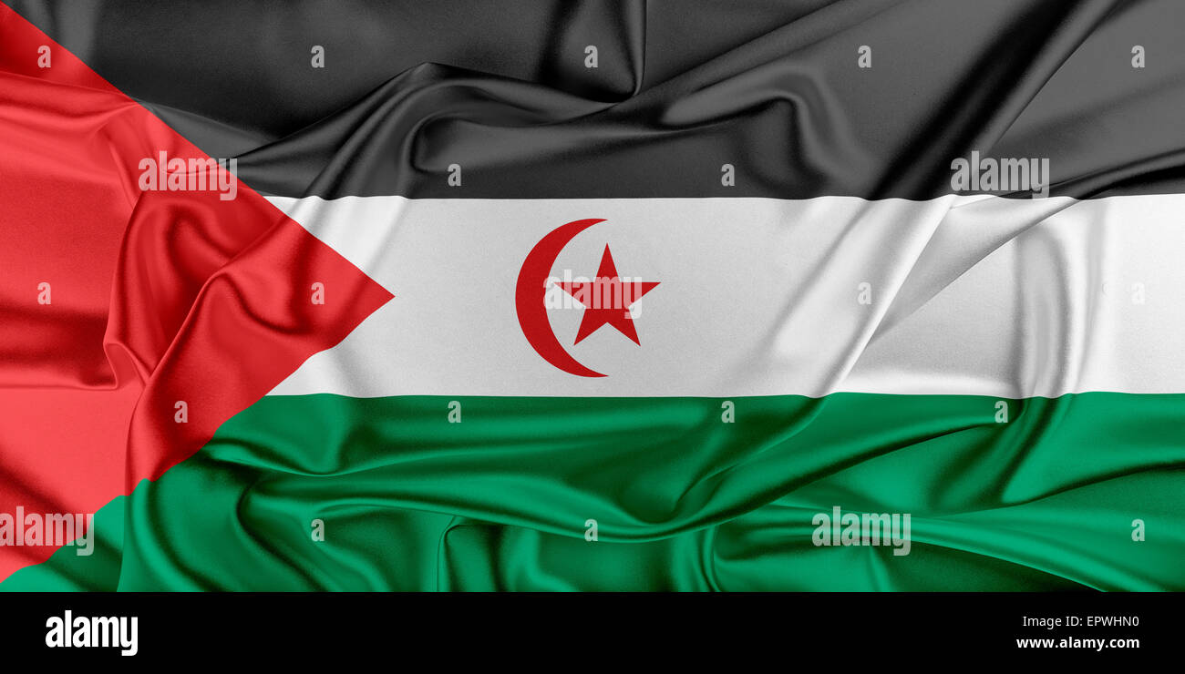 Drapeau du Sahara Occidental Banque D'Images