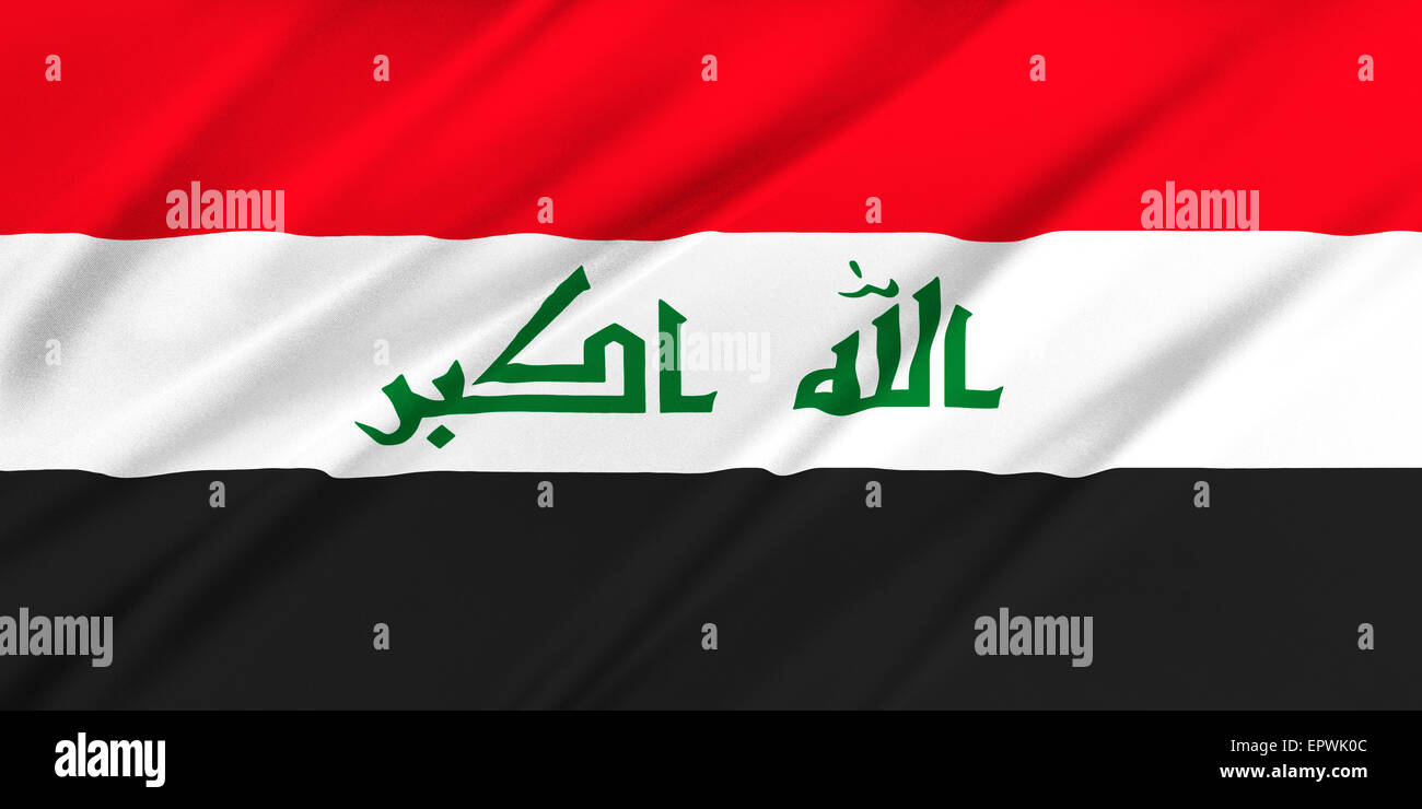 Drapeau de l'Irak Banque D'Images