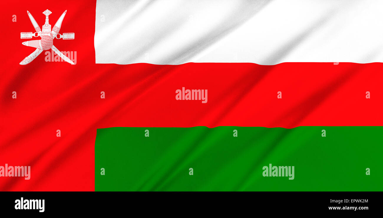 Drapeau d’Oman Banque D'Images
