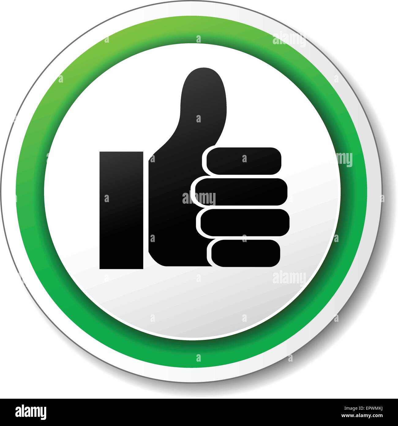 Illustration de thumb up icône avec bague verte Illustration de Vecteur