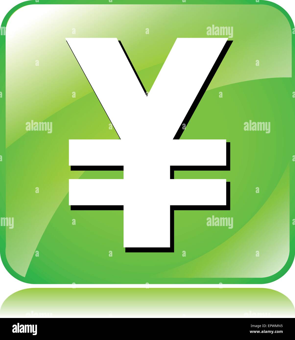 Illustration de l'icône yen vert sur fond blanc Illustration de Vecteur