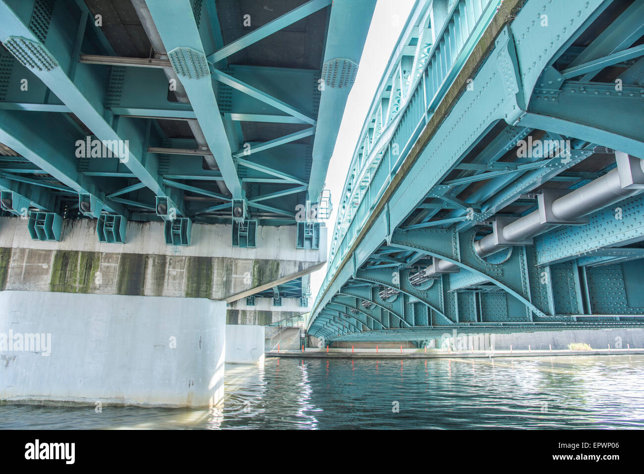 Senju ohashi-Pont, Rivière Sumida, Tokyo, Japon Banque D'Images