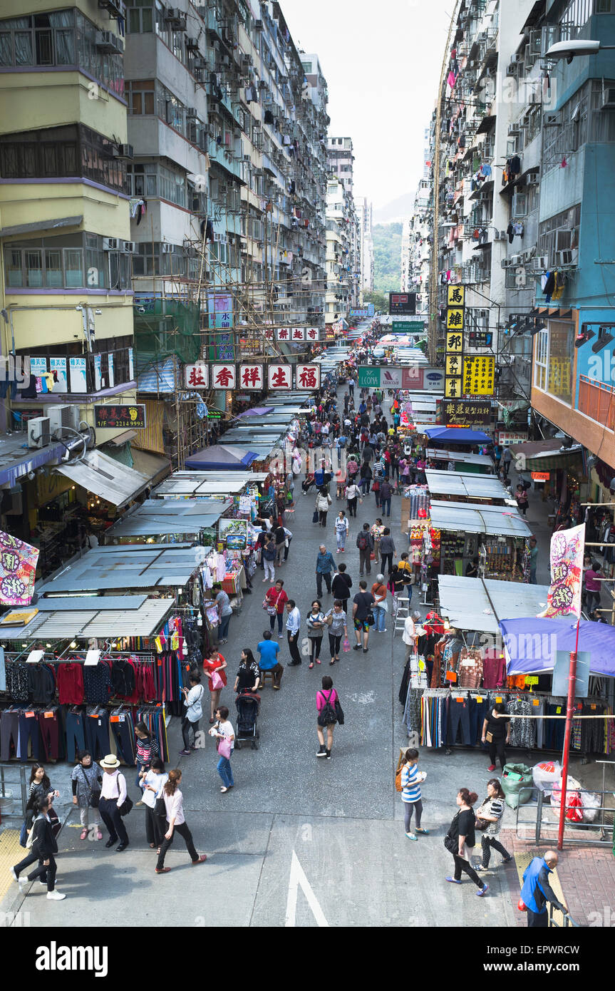 dh Ladies Market MONG KOK marché DE HONG KONG stands et Personnes Kowloon mongkok tung choi rue asie Banque D'Images