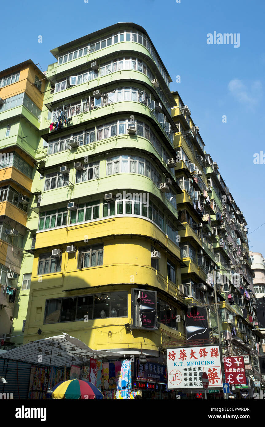 Dh Appartements Mong Kok HONG KONG Hong Kong bloc appartement ancien télévision Banque D'Images