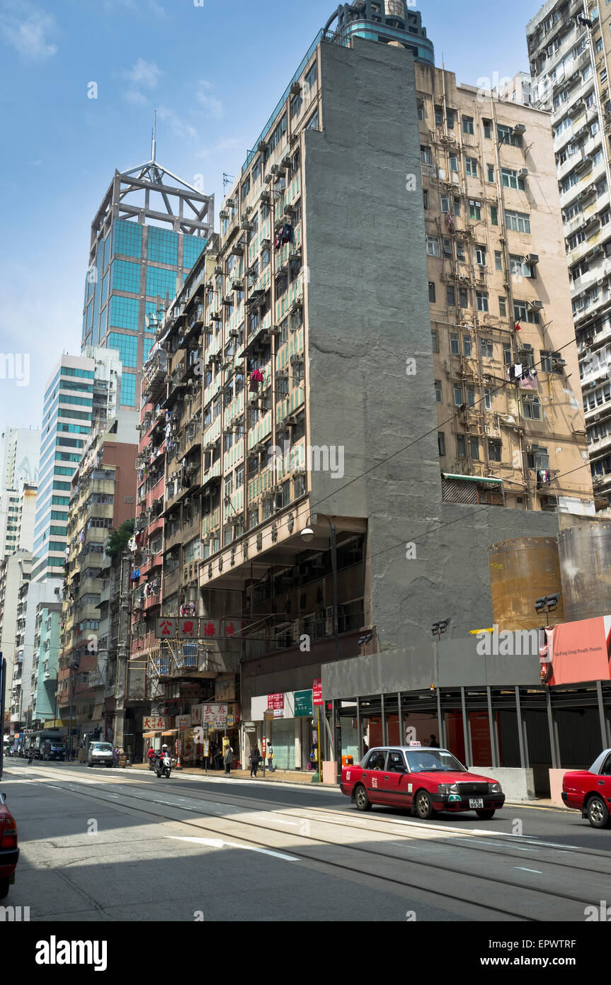 dh des Voeux Road West SHEUNG WAN HONG KONG Old Appartements de Hong Kong et nouveaux blocs de tour Western District Flat chine Banque D'Images