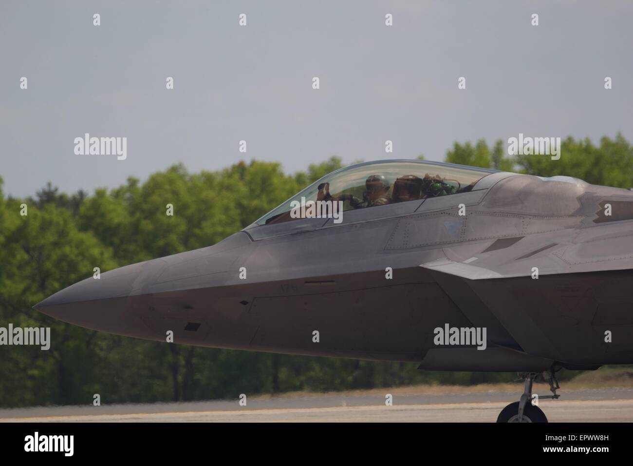 United States Air Force F 22A Raptor fighter jet à dispaying La Grande Nouvelle Angleterre Airshow, Westover Air Reserve Base, 2015 Banque D'Images