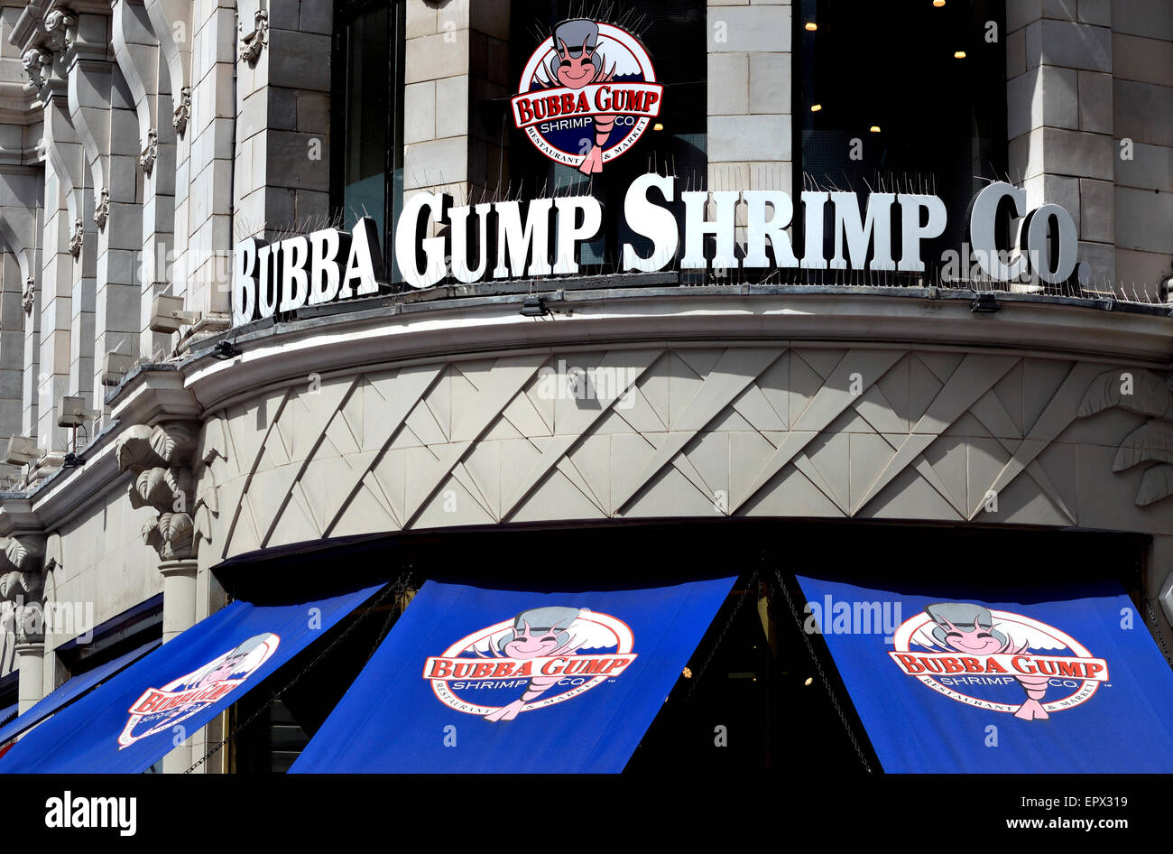 Londres, Angleterre, Royaume-Uni. Bubba Gump Shrimp Co succursale à Coventry Street Banque D'Images
