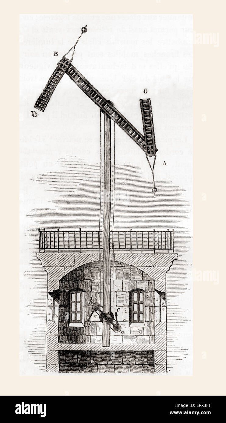 Le système de télégraphe Chappe. Banque D'Images