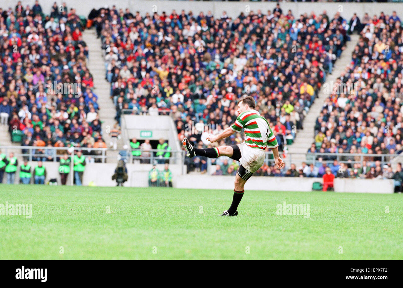 Leicester v Vente, la finale de la coupe de Pilkington à Twickenham, samedi 10 mai 1997. Score final : Leicester gagner 9-3 Vente. Banque D'Images