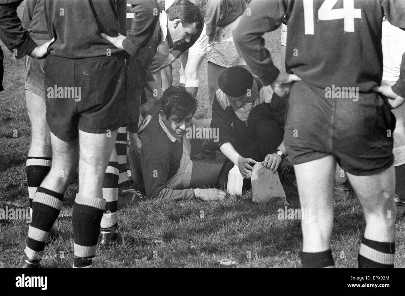 London Wasps v Llanelli, match de rugby, mars 1966. Banque D'Images