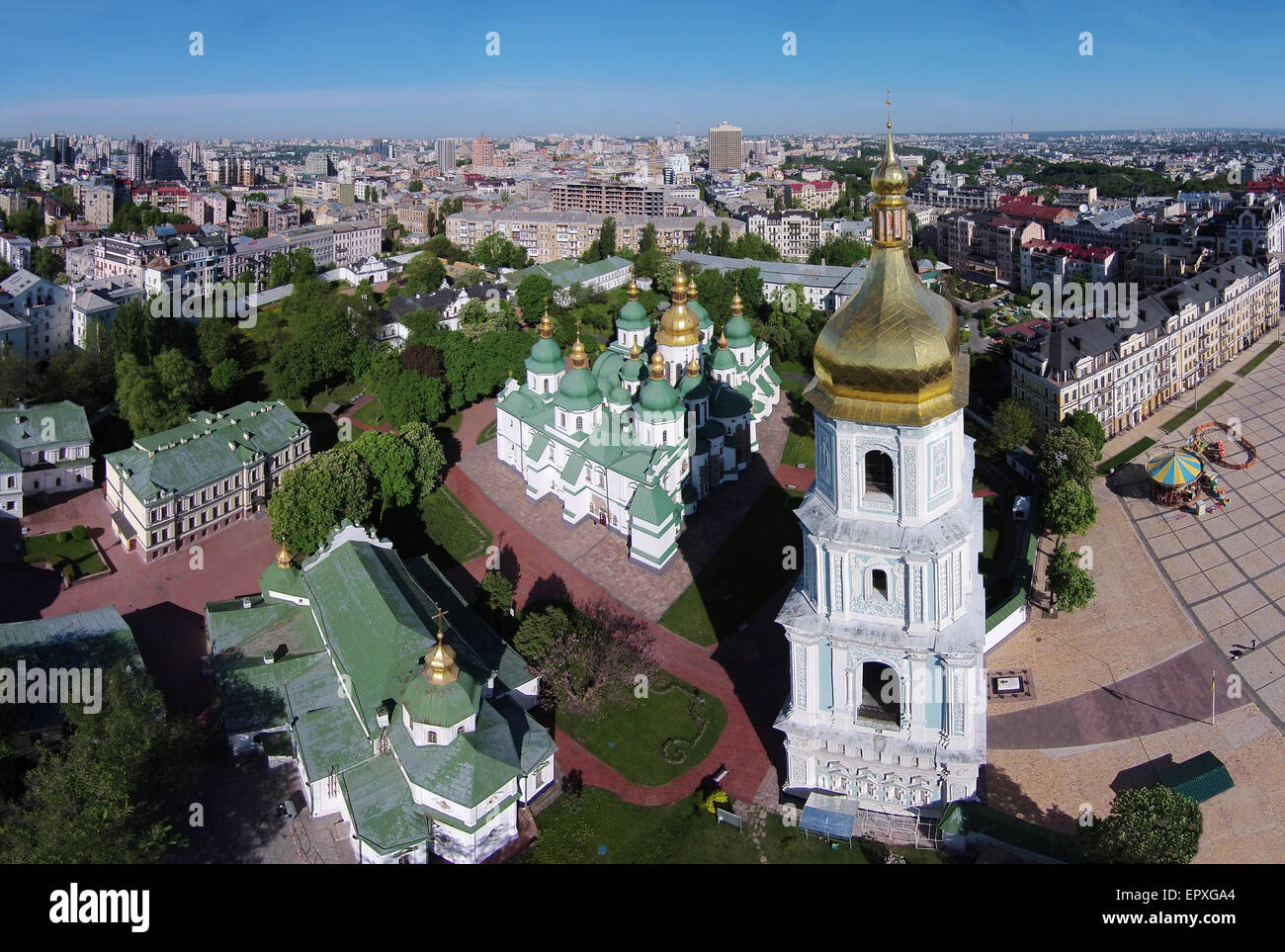 Vue aérienne de la Cathédrale SainteSophie à Kiev, Ukraine Photo Stock