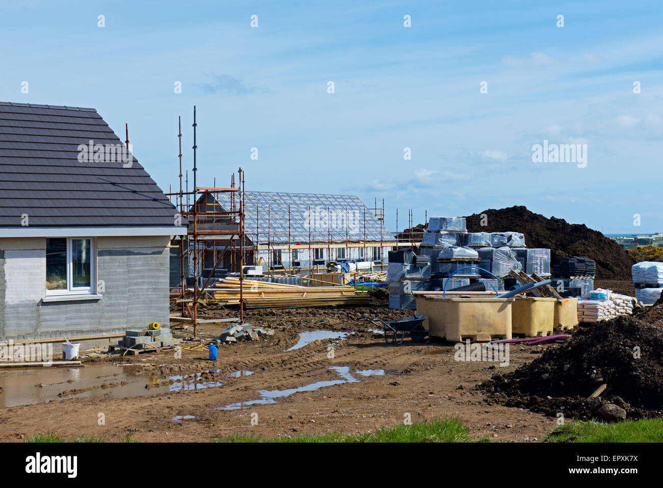 Nouveaux logements, Stornoway, Isle Of Lewis, Isle Of Lewis, Hébrides extérieures, en Écosse, Royaume-Uni Banque D'Images