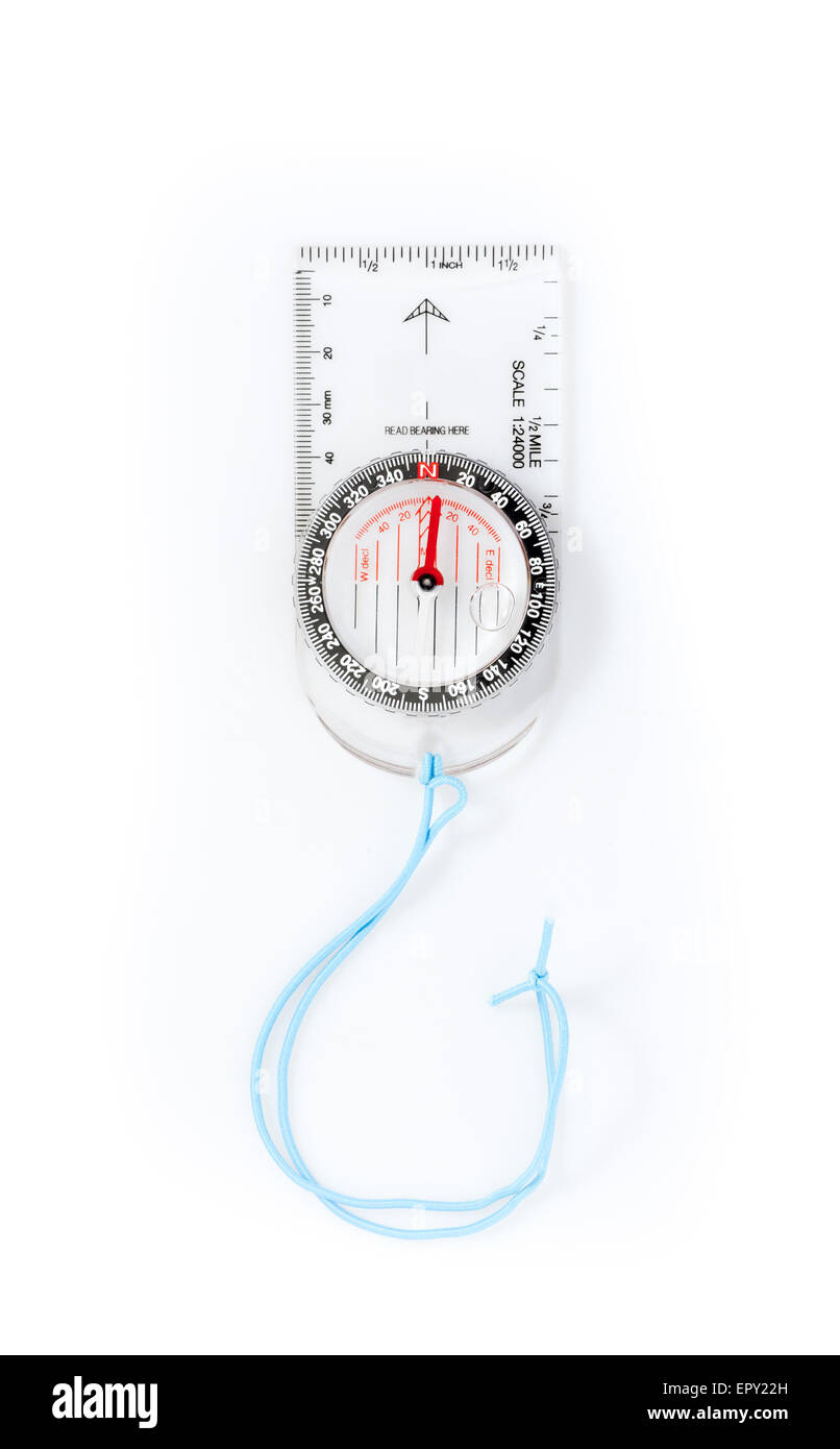 Compass showing north isolé sur fond blanc Banque D'Images