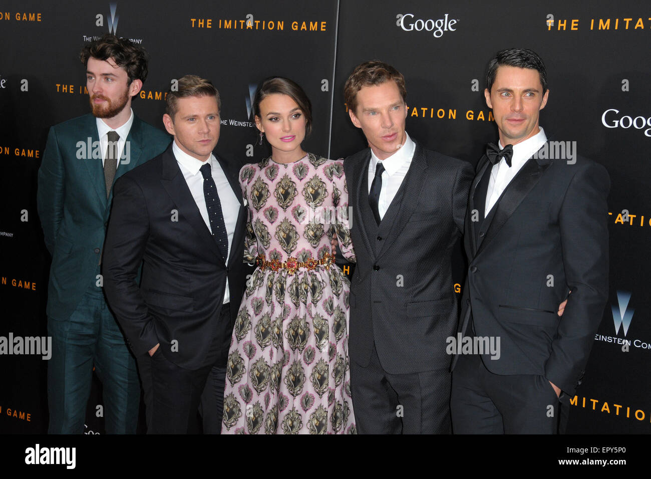New York premiere de 'l'Imitation Game' au Ziegfeld Theatre - Tapis rouge avec des arrivées : Matthew Beard,Allen Leech,Keira Knightley,Benedict Cumberbatch,Matthew Goode Où : New York City, New York, United States Quand : 17 novembre 2014 Crédit : Ivan Nikolov/WENN.com Banque D'Images