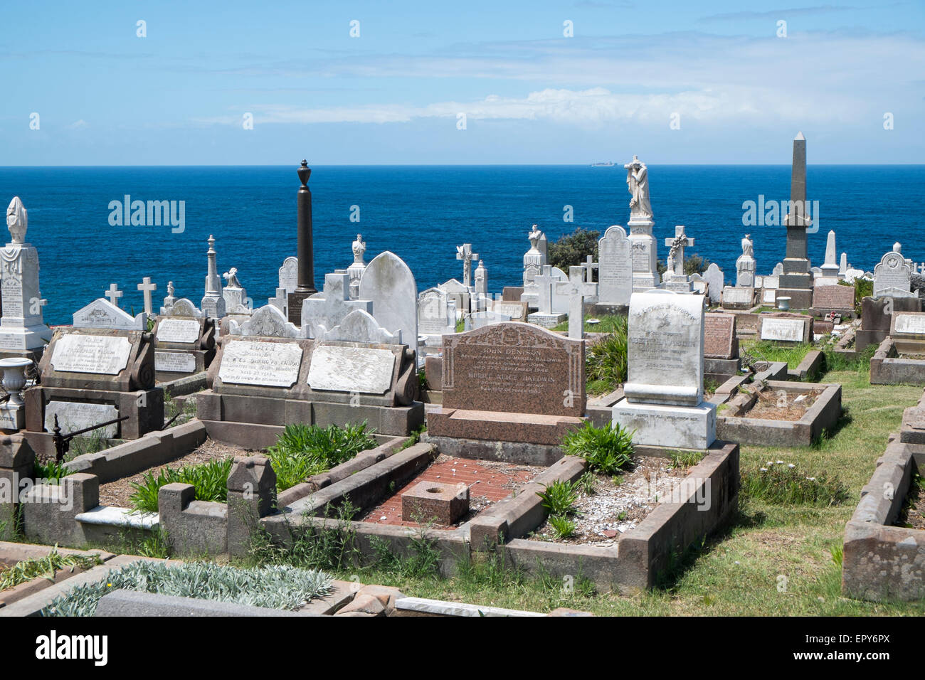 Le cimetière de Waverley à Bronte en banlieue est de Sydney, Australie Banque D'Images