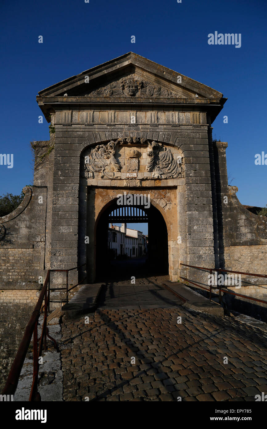 Porte des Campani à Saint-Martin-de-Ré, Charente-Maritime, France. Banque D'Images