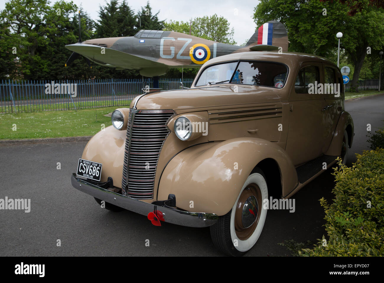 Véhicule militaire Société Presevation Invicta (IMP) a fait une visite au club de St George's RAF chapelle en Biggin Hill. Banque D'Images